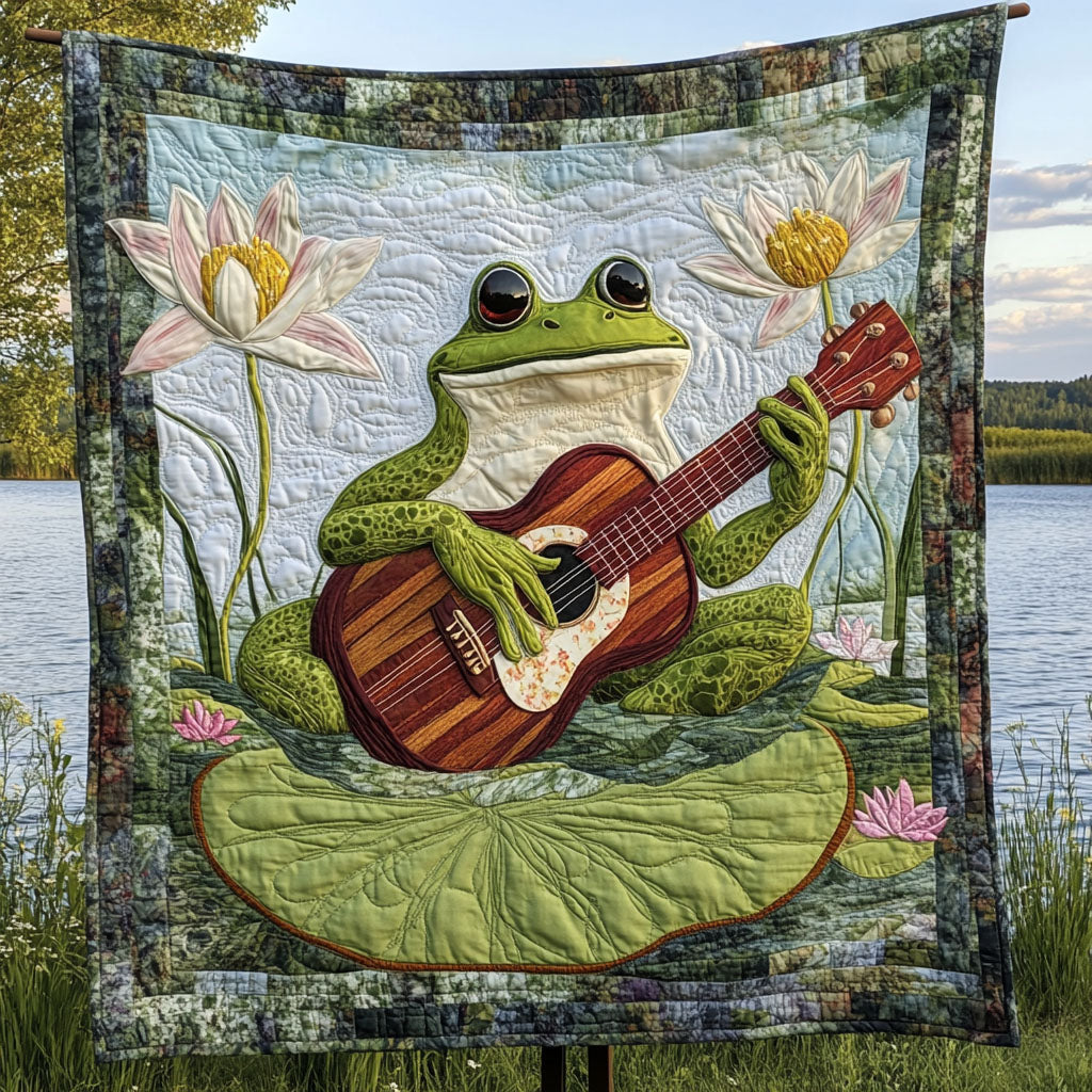 Frogs Jammin Quilted Blanket Sofa Throw Blanket Gifts For People Who Like Frogs Frogs Jammin Quilted Blanket Sofa Throw Blanket Gifts For People Who Like Frogs