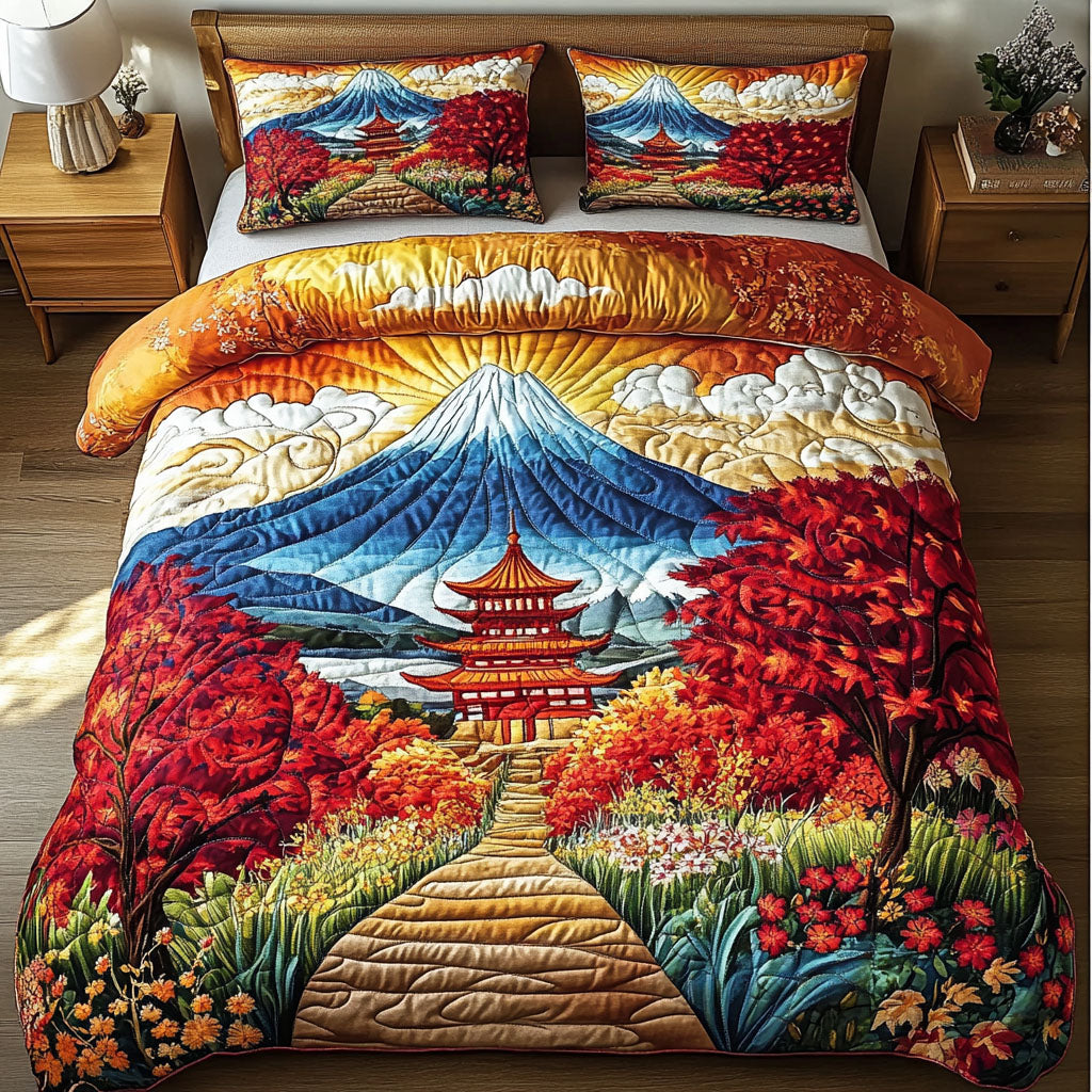 Fuji Autumn Mist Quilted Bedding Set Duvet Cover Bedspreads Fuji Mountain Japanese Gifts Fuji Autumn Mist Quilted Bedding Set Duvet Cover Bedspreads Fuji Mountain Japanese Gifts