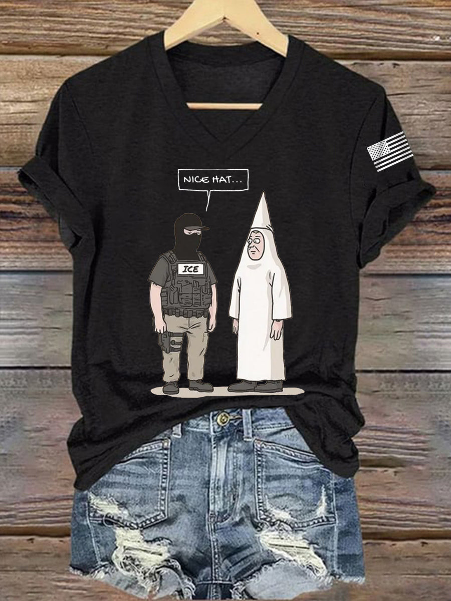 Funny Abolish ICE Nice Hat V-Neck T-Shirt Anti ICE Shirt Gifts for Democracy Lovers Funny Abolish ICE Nice Hat V-Neck T-Shirt Anti ICE Shirt Gifts for Democracy Lovers