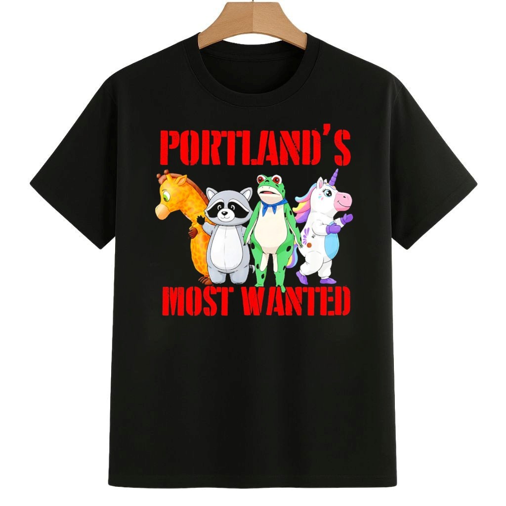 Funny Portland Most Wanted Animals Giraffe Raccoon Frog Unicorn City Pride Humor Shirt Anti Fascism Frog Merch Funny Portland Most Wanted Animals Giraffe Raccoon Frog Unicorn City Pride Humor Shirt Anti Fascism Frog Merch