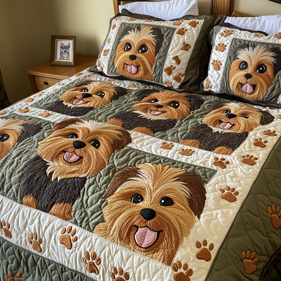 Fur Fantasy Quilted Bedding Set Duvet Cover Bed Sheet Set Yorkshire Terrier Themed Gifts Fur Fantasy Quilted Bedding Set Duvet Cover Bed Sheet Set Yorkshire Terrier Themed Gifts