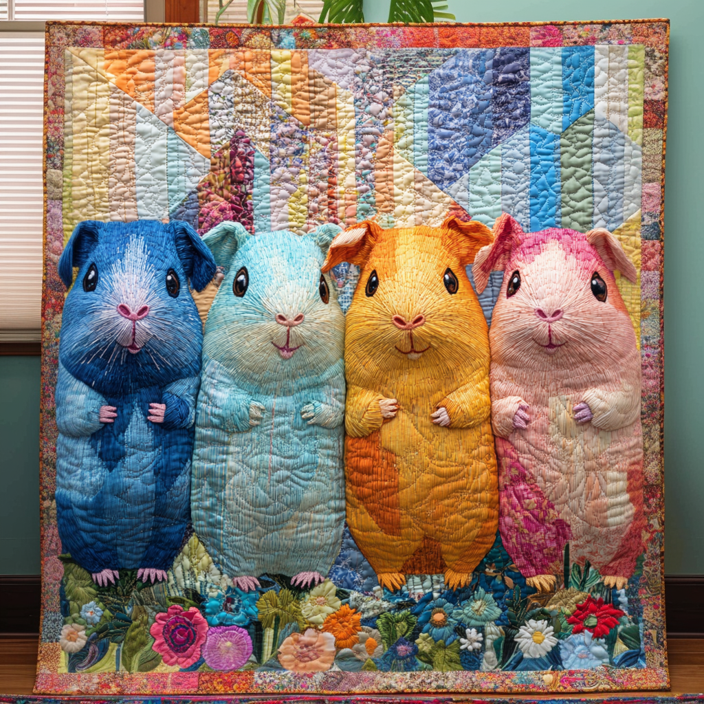 Furry Potato Bliss Quilted Blanket Cute Colorful Blanket Guinea Pig Gifts For Owners Furry Potato Bliss Quilted Blanket Cute Colorful Blanket Guinea Pig Gifts For Owners