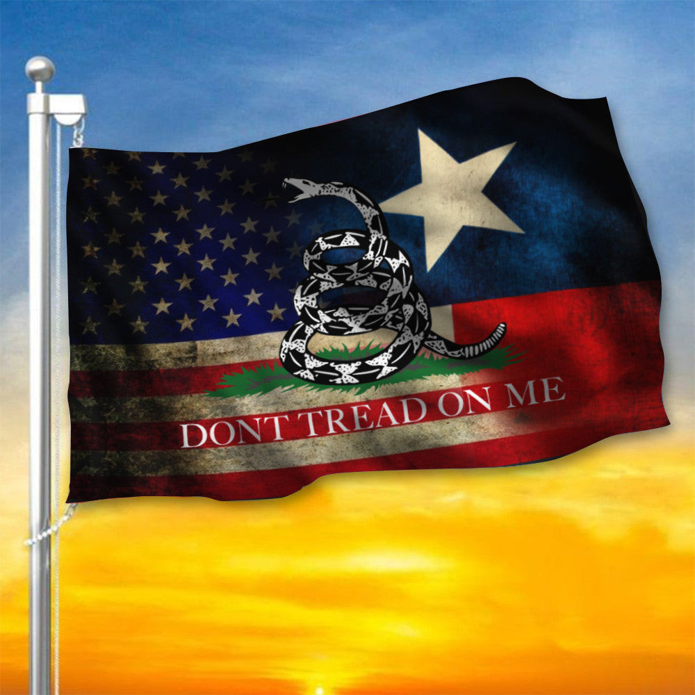 Gadsden Don't Tread On Me American Flag With Texas Flag Vintage Old Patriots Merch Gadsden Don't Tread On Me American Flag With Texas Flag Vintage Old Patriots Merch