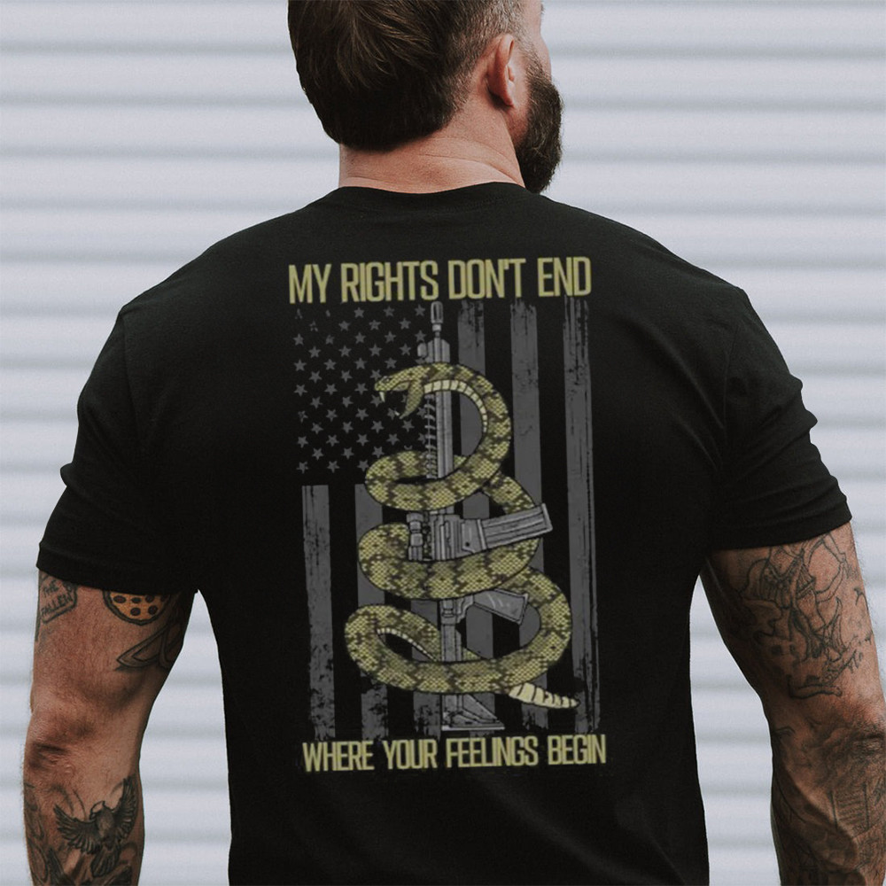Gadsden Flag My Rights Dont End Where Your Feelings Begin Shirt Pro Gun Patriotic T-Shirts Gadsden Flag My Rights Dont End Where Your Feelings Begin Shirt Pro Gun Patriotic T-Shirts