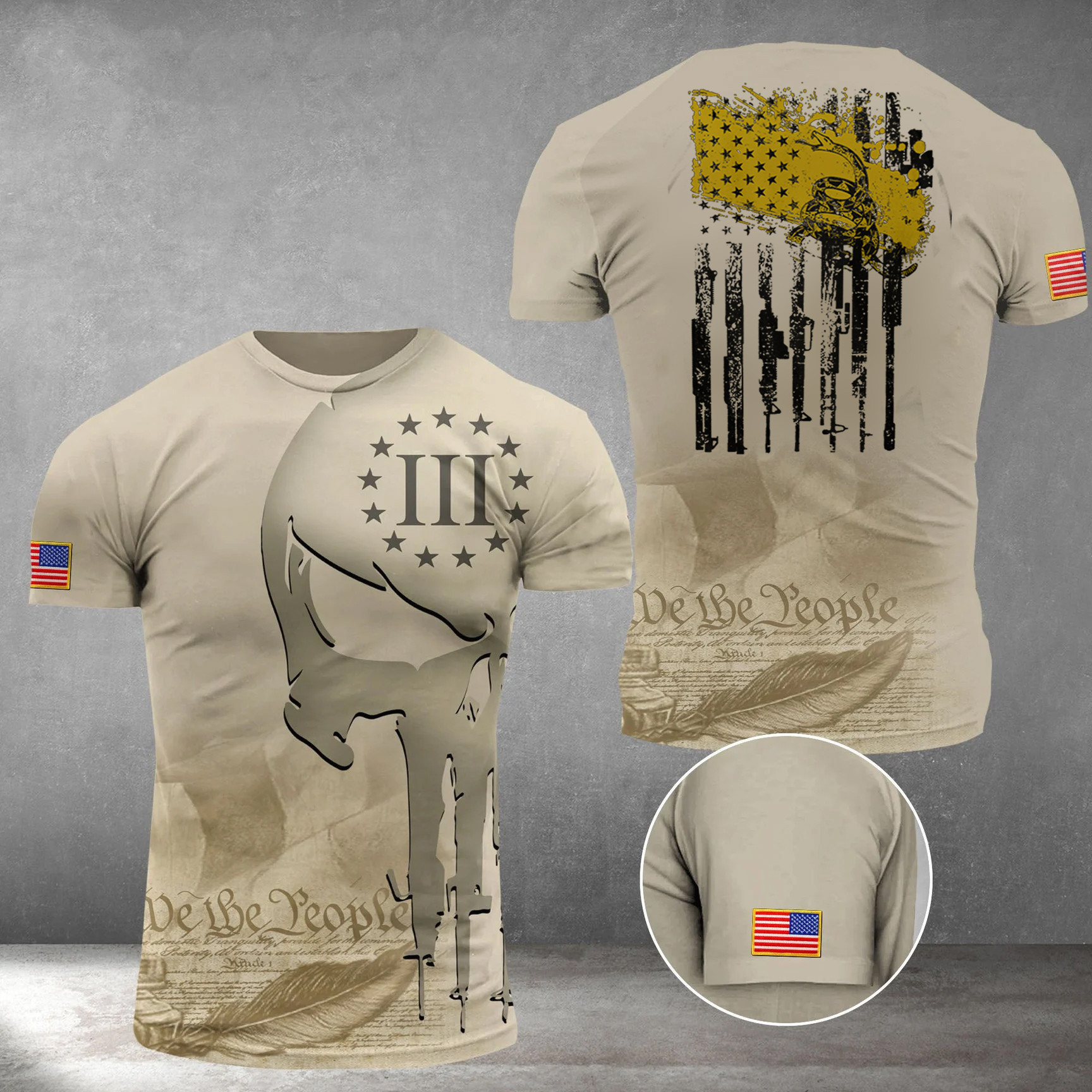 Gadsden Flag Snake We The People Shirt Gun Firearm 2Nd Amendment T-Shirt Mens