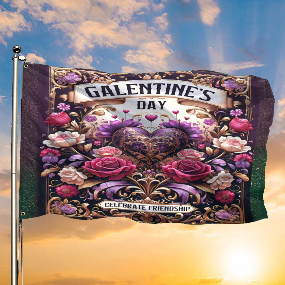 Galentine's Day Flag Celebrate Friendship Valentine Day Flag Outdoor Valentine Decorations Galentine's Day Flag Celebrate Friendship Valentine Day Flag Outdoor Valentine Decorations