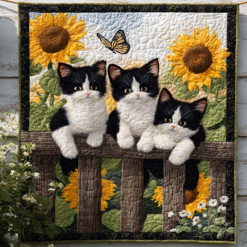 Garden Cat Quilted Blanket Cute Colorful Blanket Cute Gifts For Cat Lovers Garden Cat Quilted Blanket Cute Colorful Blanket Cute Gifts For Cat Lovers