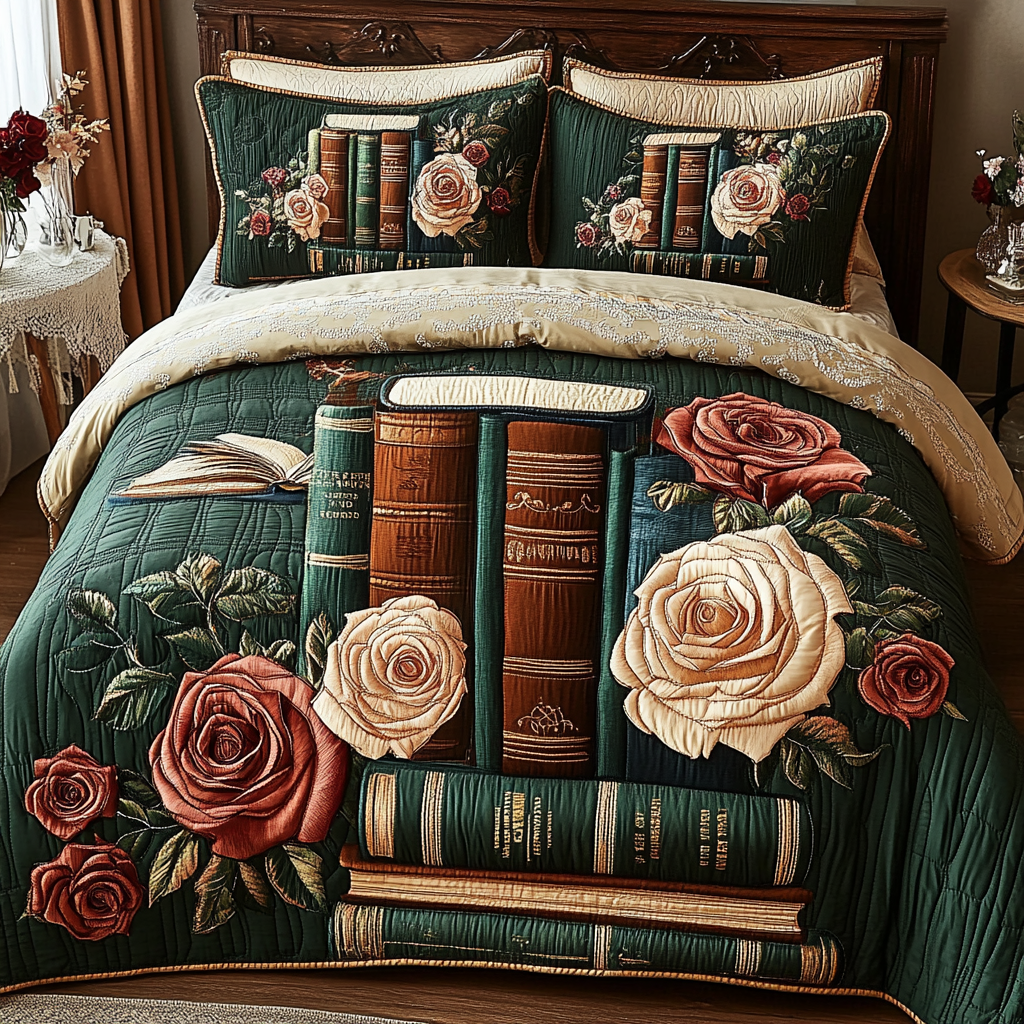 Garden Chapters Quilted Bedding Set Duvet Cover Merch Great Book Lover Gift Ideas Garden Chapters Quilted Bedding Set Duvet Cover Merch Great Book Lover Gift Ideas