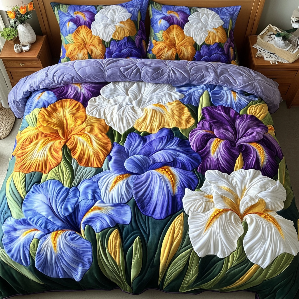 Garden Charm Quilted Bedding Set Duvet Cover Bedspread Flower Gifts For Friends Garden Charm Quilted Bedding Set Duvet Cover Bedspread Flower Gifts For Friends