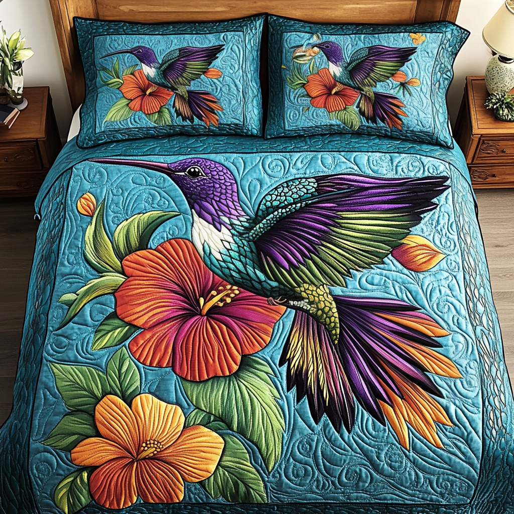 Garden Echo Quilted Bedding Set Duvet Cover Bed Sheet Set Unique Hummingbird Presents Garden Echo Quilted Bedding Set Duvet Cover Bed Sheet Set Unique Hummingbird Presents