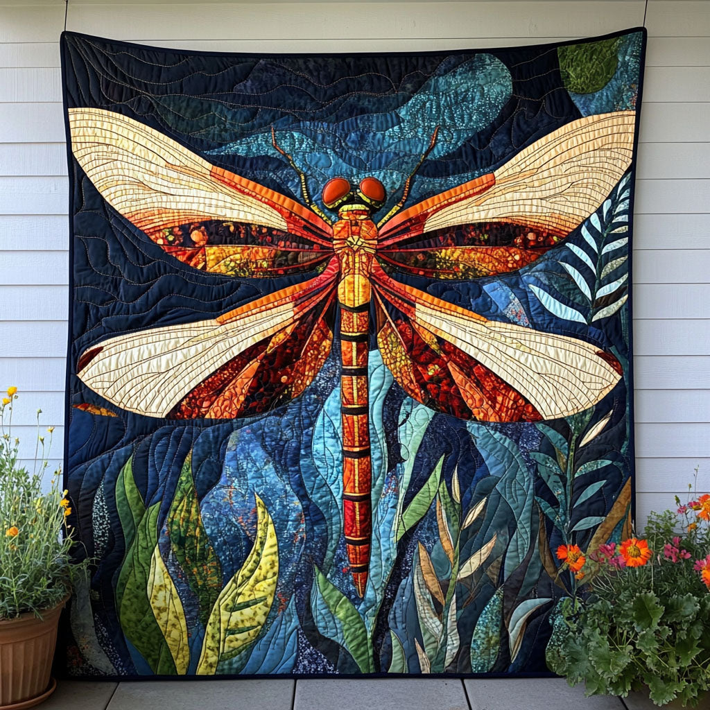 Garden Glide Quilted Blanket Sofa Throw Blanket Dragonfly Gifts For Lady