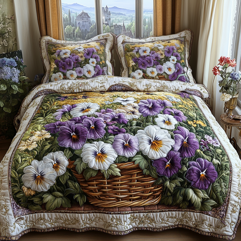 Garden Glow Quilted Bedding Set Duvet Cover Bedspread Flower Gifts For Friends Garden Glow Quilted Bedding Set Duvet Cover Bedspread Flower Gifts For Friends