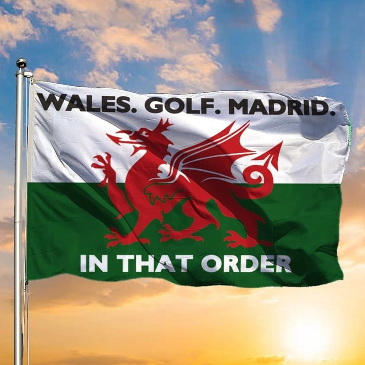 Gareth Bale Flag Wales Golf Madrid In That Order Flags Gareth Bale Flag Wales Golf Madrid In That Order Flags