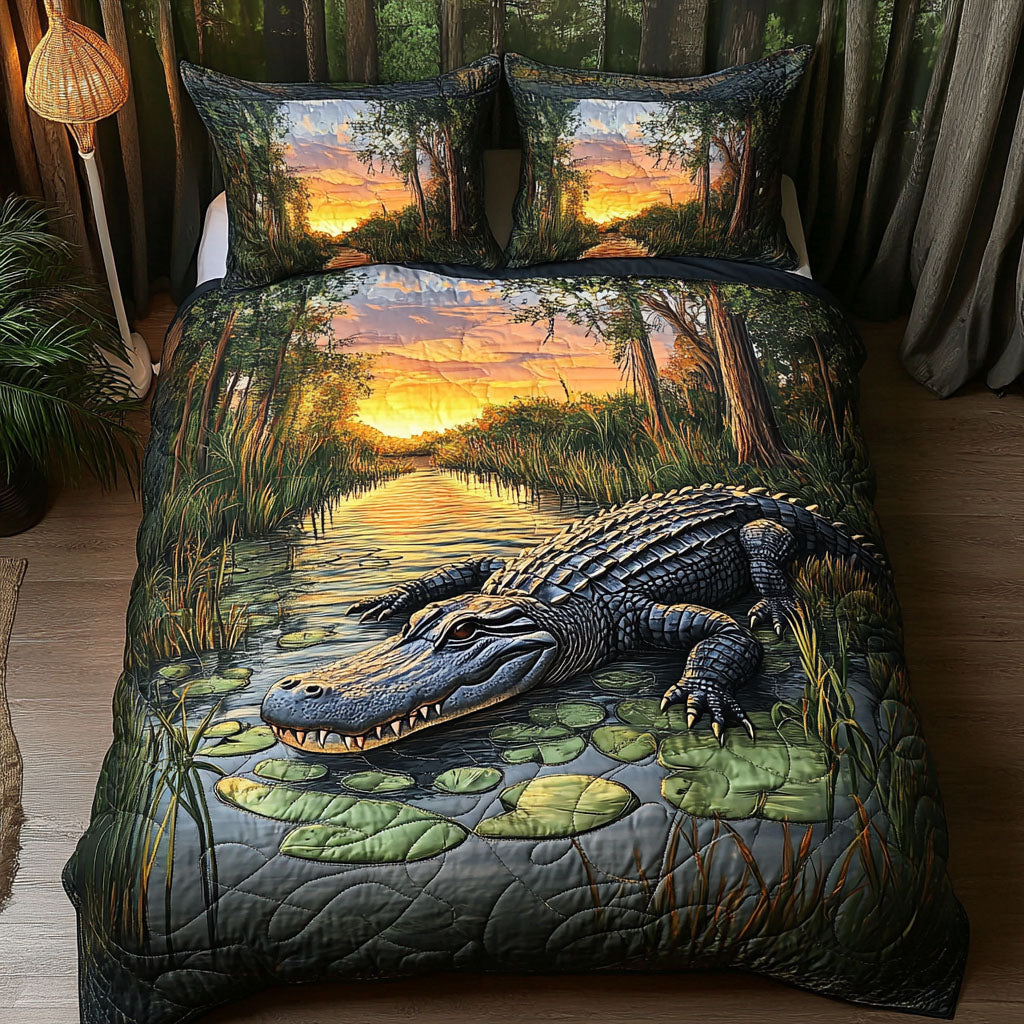 Gator Territory Quilted Bedding Set Duvet Cover Bed Sheet Set Alligator Gift Shop