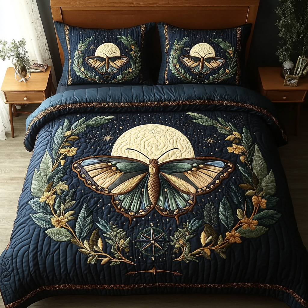 Gentle Flutter Quilted Bedding Set Duvet Cover Bedspreads Awesome Gifts For Butterfly Lovers