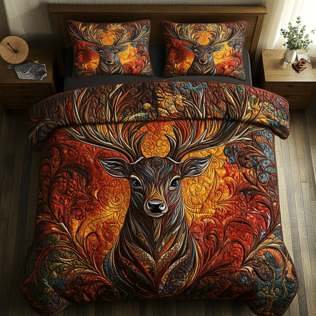 Gentle Hooves Quilted Bedding Set Duvet Cover Bed Sheet Set Good Gifts For Deer Hunters Gentle Hooves Quilted Bedding Set Duvet Cover Bed Sheet Set Good Gifts For Deer Hunters