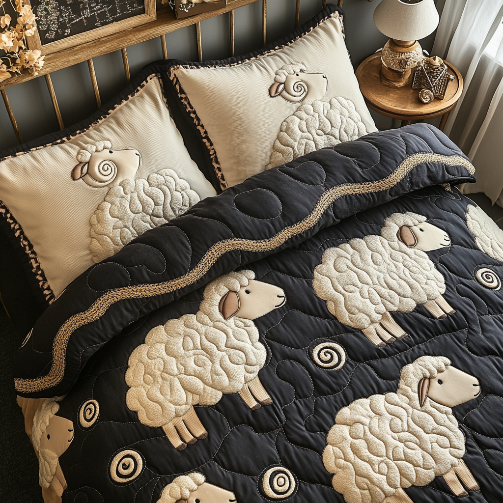 Gentle Sheep Quilted Bedding Set Duvet Cover Bedspreads Sheep Gifts For Men Gentle Sheep Quilted Bedding Set Duvet Cover Bedspreads Sheep Gifts For Men