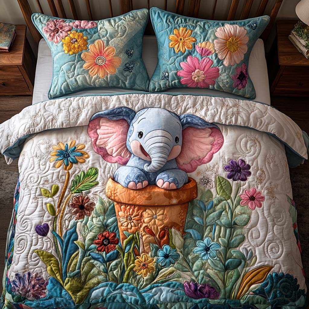 Gentle Wisdom Quilted Bedding Set Duvet Cover Bed Sheet Set Best Gifts For Elephant Lovers Gentle Wisdom Quilted Bedding Set Duvet Cover Bed Sheet Set Best Gifts For Elephant Lovers
