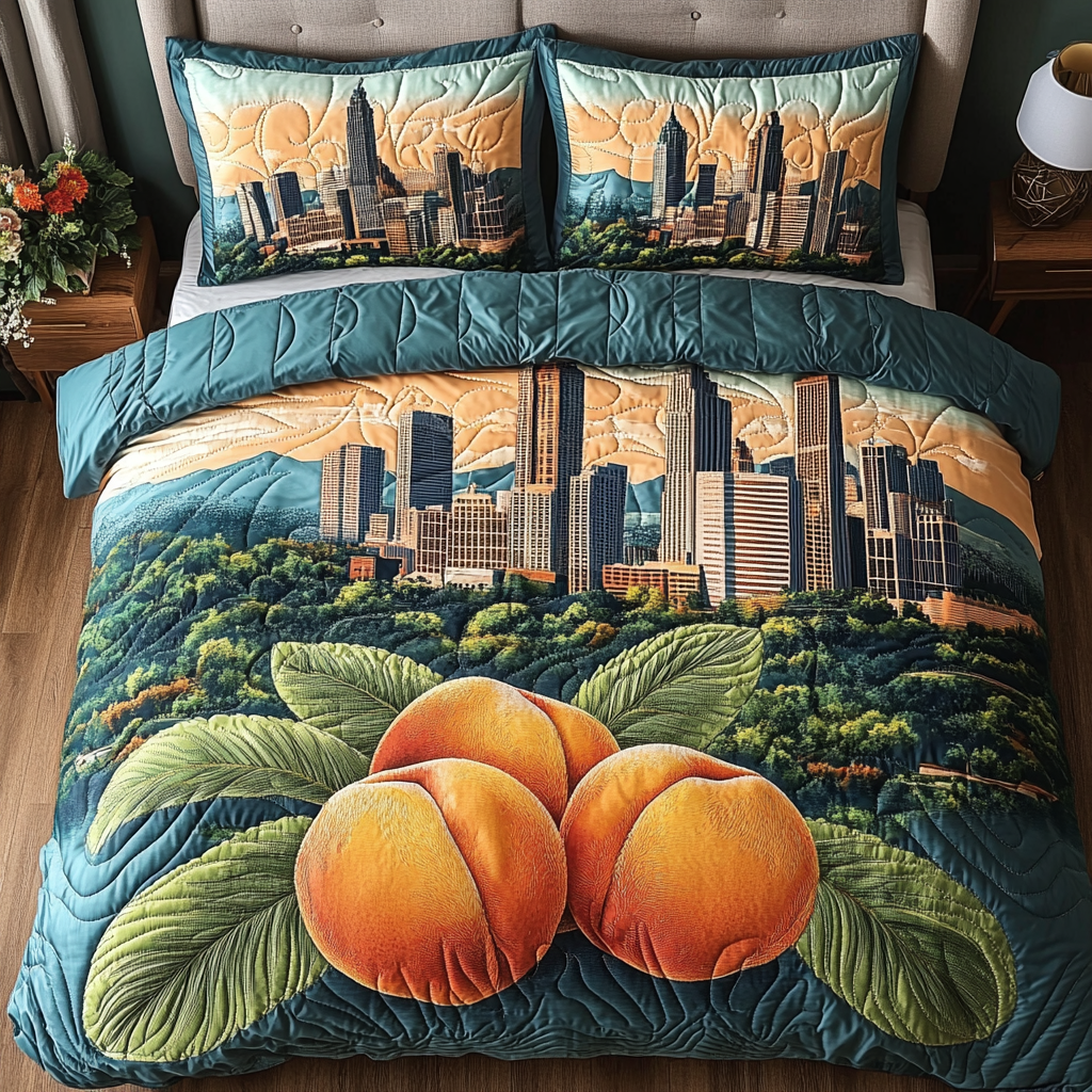 George Peach Delight Quilted Bedding Set Duvet Cover Bedspread Good Christmas Gifts For Brother