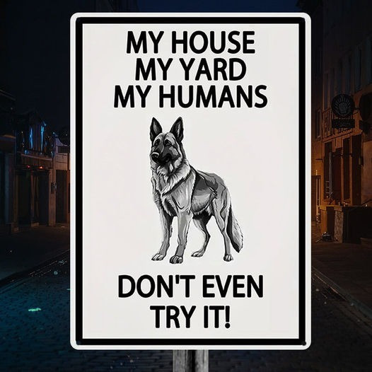 German Shepherd Metal Sign My House My Yard My Humans Don't Ever Try It Dog Owner Sign German Shepherd Metal Sign My House My Yard My Humans Don't Ever Try It Dog Owner Sign