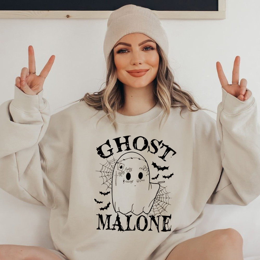 Ghost Malone Sweatshirt Cute Boo Halloween Sweatshirts Gifts For Him Her Ghost Malone Sweatshirt Cute Boo Halloween Sweatshirts Gifts For Him Her