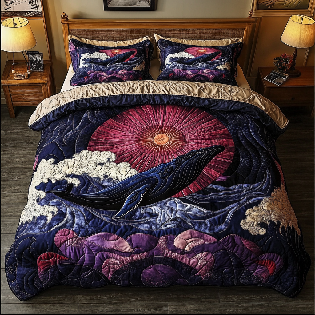 Giant Whale Quilted Bedding Set Duvet Cover Merch Ocean Whale Gifts Giant Whale Quilted Bedding Set Duvet Cover Merch Ocean Whale Gifts