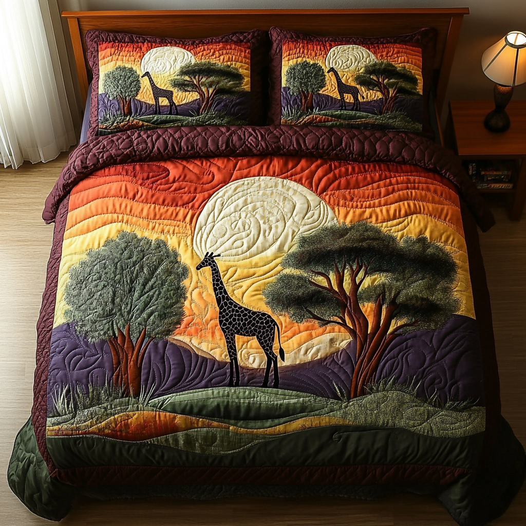 Giraffe Bliss Quilted Bedding Set Duvet Cover Bed Sheet Set Giraffe Novelty Gifts Giraffe Bliss Quilted Bedding Set Duvet Cover Bed Sheet Set Giraffe Novelty Gifts