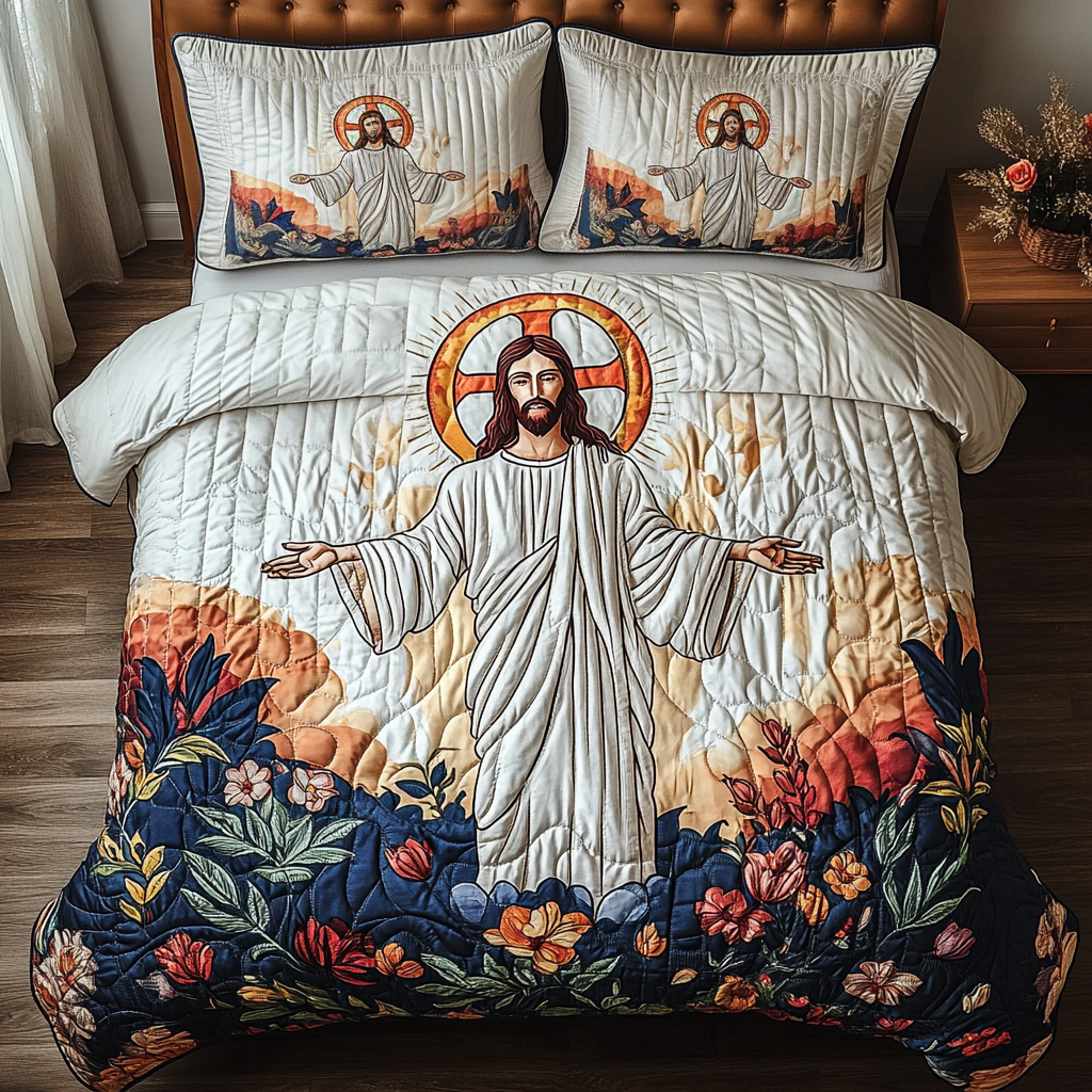 Glory Bloom Quilted Bedding Set Duvet Cover Bed Sheet Set Spiritual Gift Of Faith Glory Bloom Quilted Bedding Set Duvet Cover Bed Sheet Set Spiritual Gift Of Faith