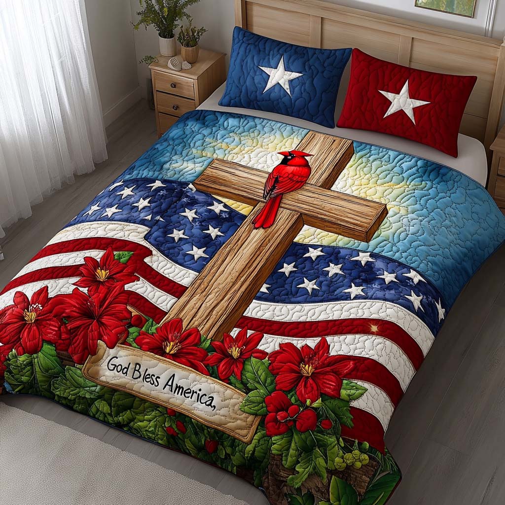God Bless America Quilted Bedding Set Duvet Cover Merch Christian Religious Gifts God Bless America Quilted Bedding Set Duvet Cover Merch Christian Religious Gifts