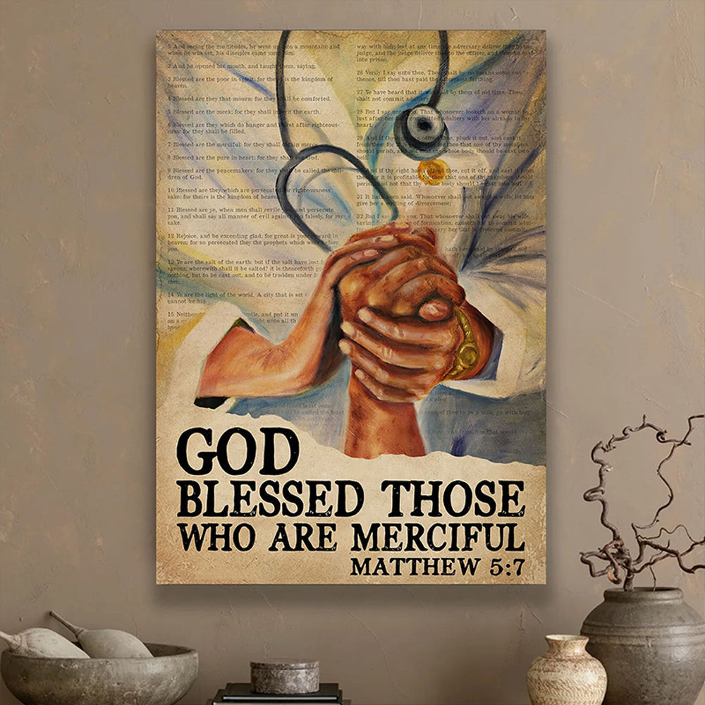 God Blessed Those Who Are Merciful Poster Decor Doctor Nurse Appreciation Gifts God Blessed Those Who Are Merciful Poster Decor Doctor Nurse Appreciation Gifts