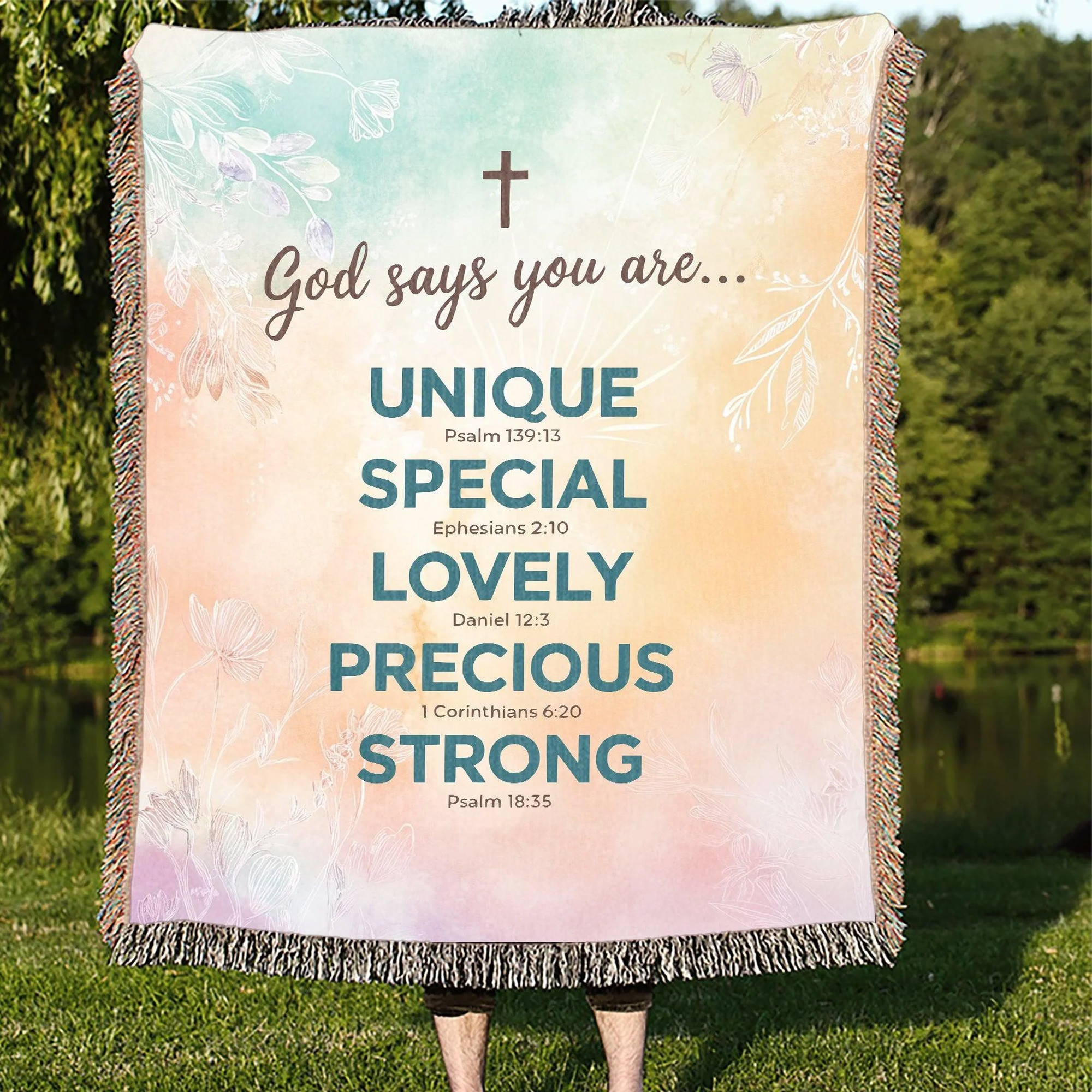 God Says You Are Unique Special Lovely Precious Strong Blanket Faith Based Christian Blanket God Says You Are Unique Special Lovely Precious Strong Blanket Faith Based Christian Blanket