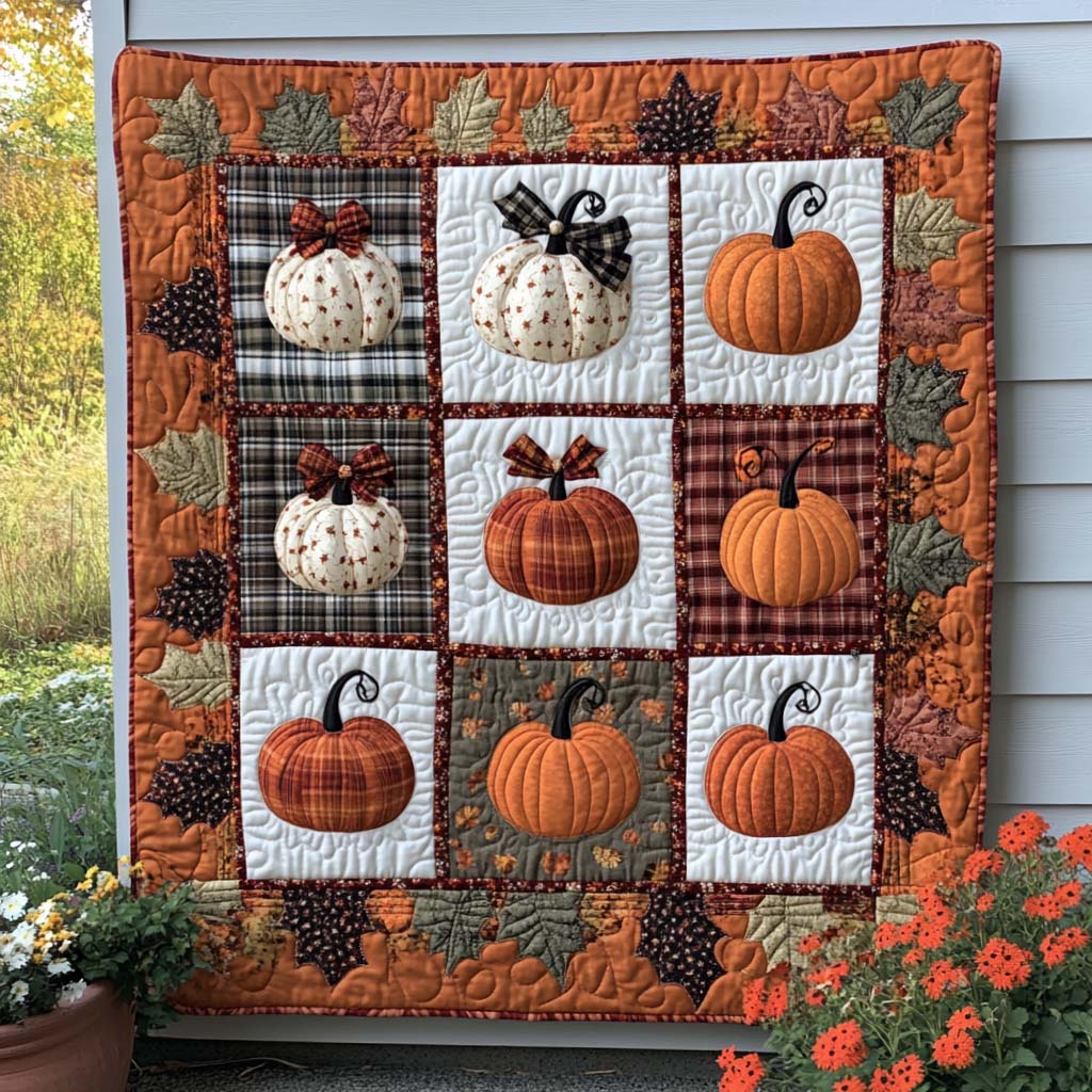 Golden Autumn Days Quilted Blanket Cute Colorful Blanket Unique Fall Gifts