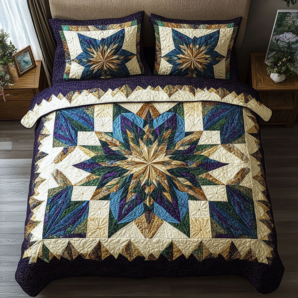 Golden Barn Star Quilted Bedding Set Duvet Cover Bedspreads Christmas Gifts For Men Who Have Everything