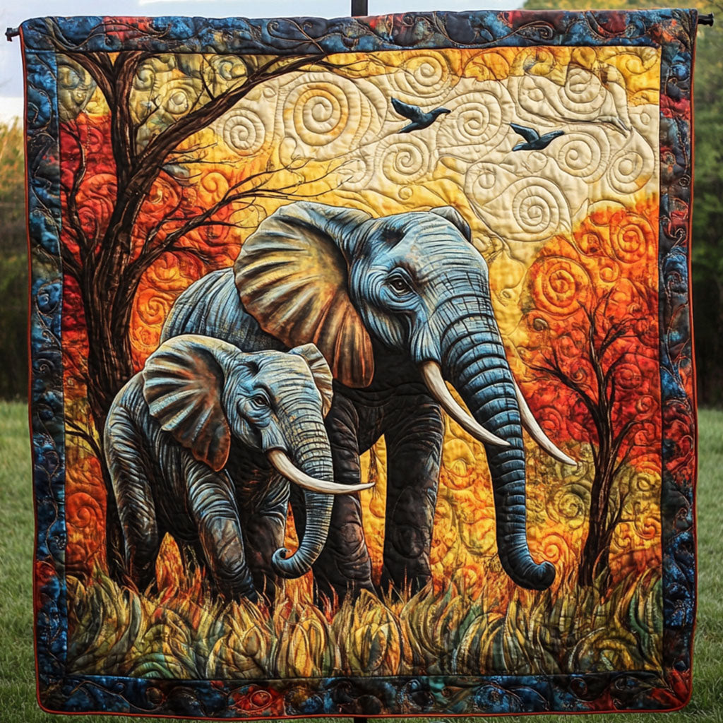 Golden Bond Quilted Blanket Cute Throw Blanket Elephant Presents For Christmas Golden Bond Quilted Blanket Cute Throw Blanket Elephant Presents For Christmas