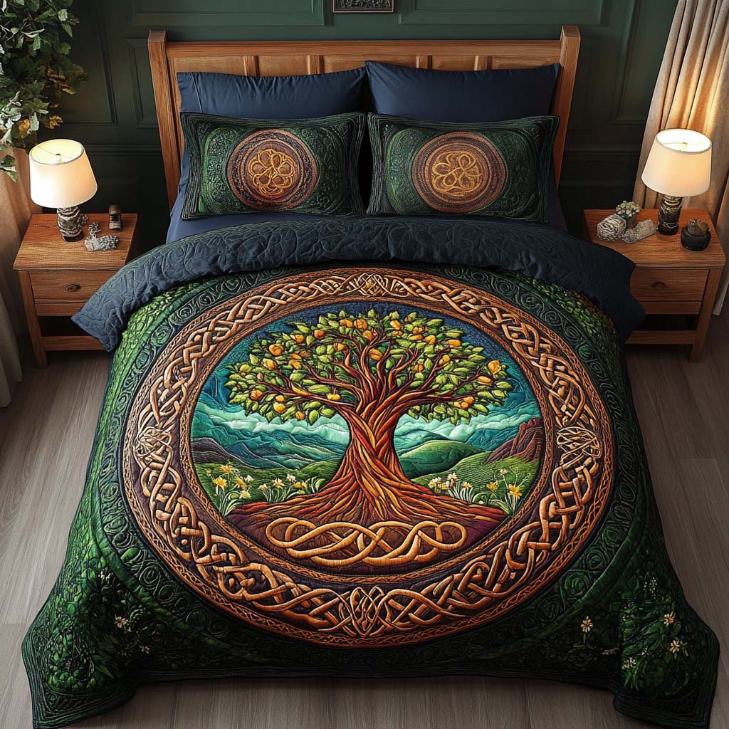 Golden Canopy Quilted Bedding Set Duvet Cover Merch Tree Of Life Gifts Father'S Day Golden Canopy Quilted Bedding Set Duvet Cover Merch Tree Of Life Gifts Father'S Day