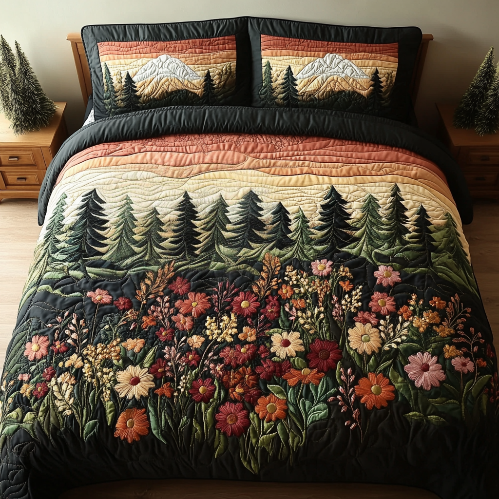 Golden Fields Quilted Bedding Set Duvet Cover Bed Sheet Set Sunflower Gifts For Her Golden Fields Quilted Bedding Set Duvet Cover Bed Sheet Set Sunflower Gifts For Her