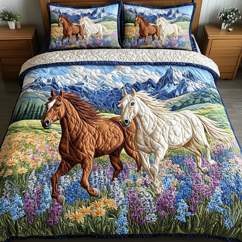Golden Gallop Quilted Bedding Set Duvet Cover Bedspread Inexpensive Gifts For Horse Lovers Golden Gallop Quilted Bedding Set Duvet Cover Bedspread Inexpensive Gifts For Horse Lovers