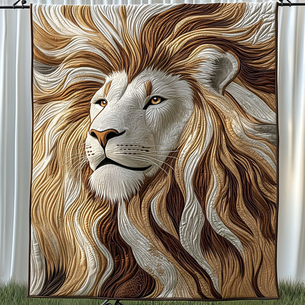 Golden Guardian Quilted Blanket Cute Colorful Blanket Lion Gifts For Him Her Golden Guardian Quilted Blanket Cute Colorful Blanket Lion Gifts For Him Her