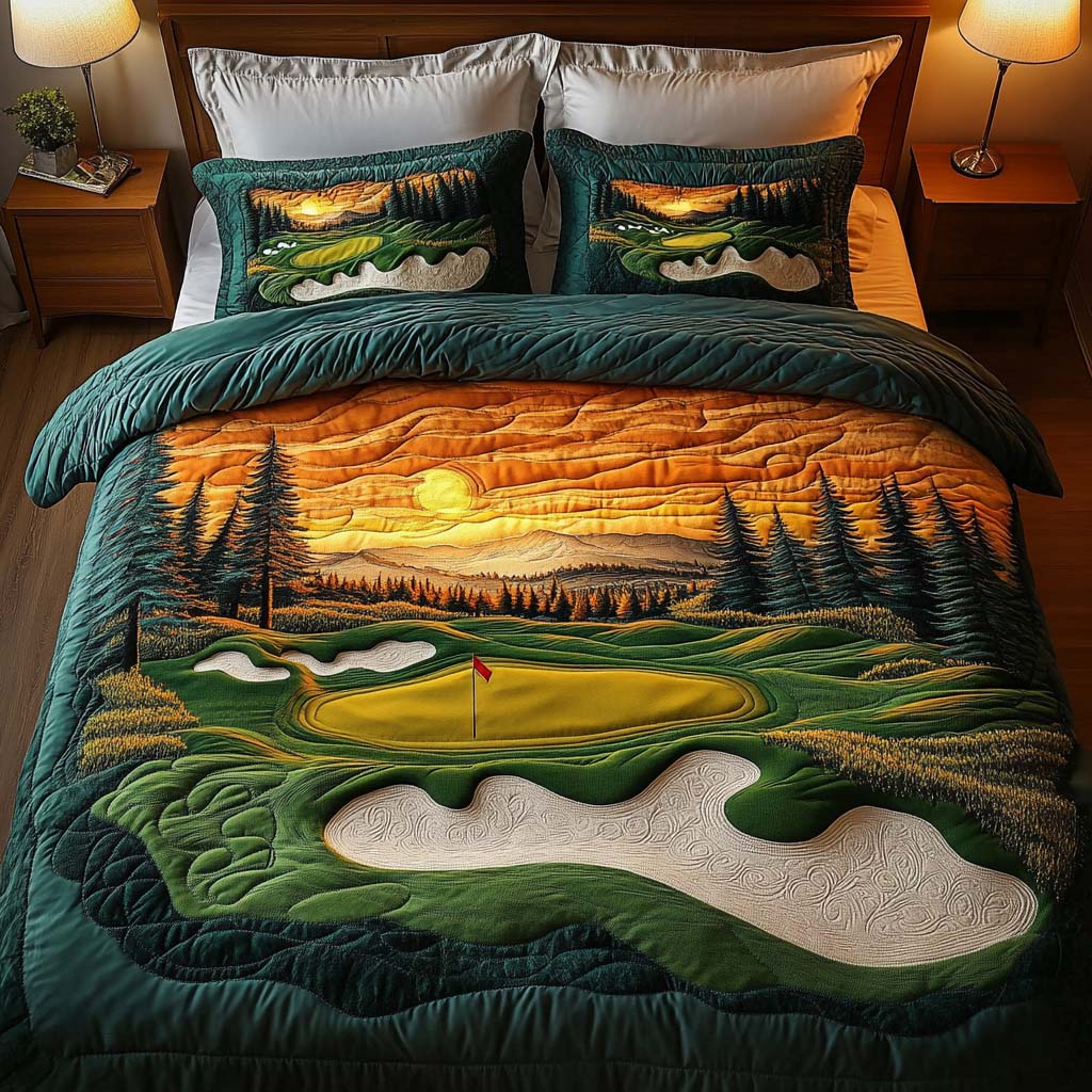 Golden Hills Golf Course Quilted Bedding Set Duvet Cover Merch Themed Golf Gifts Golden Hills Golf Course Quilted Bedding Set Duvet Cover Merch Themed Golf Gifts