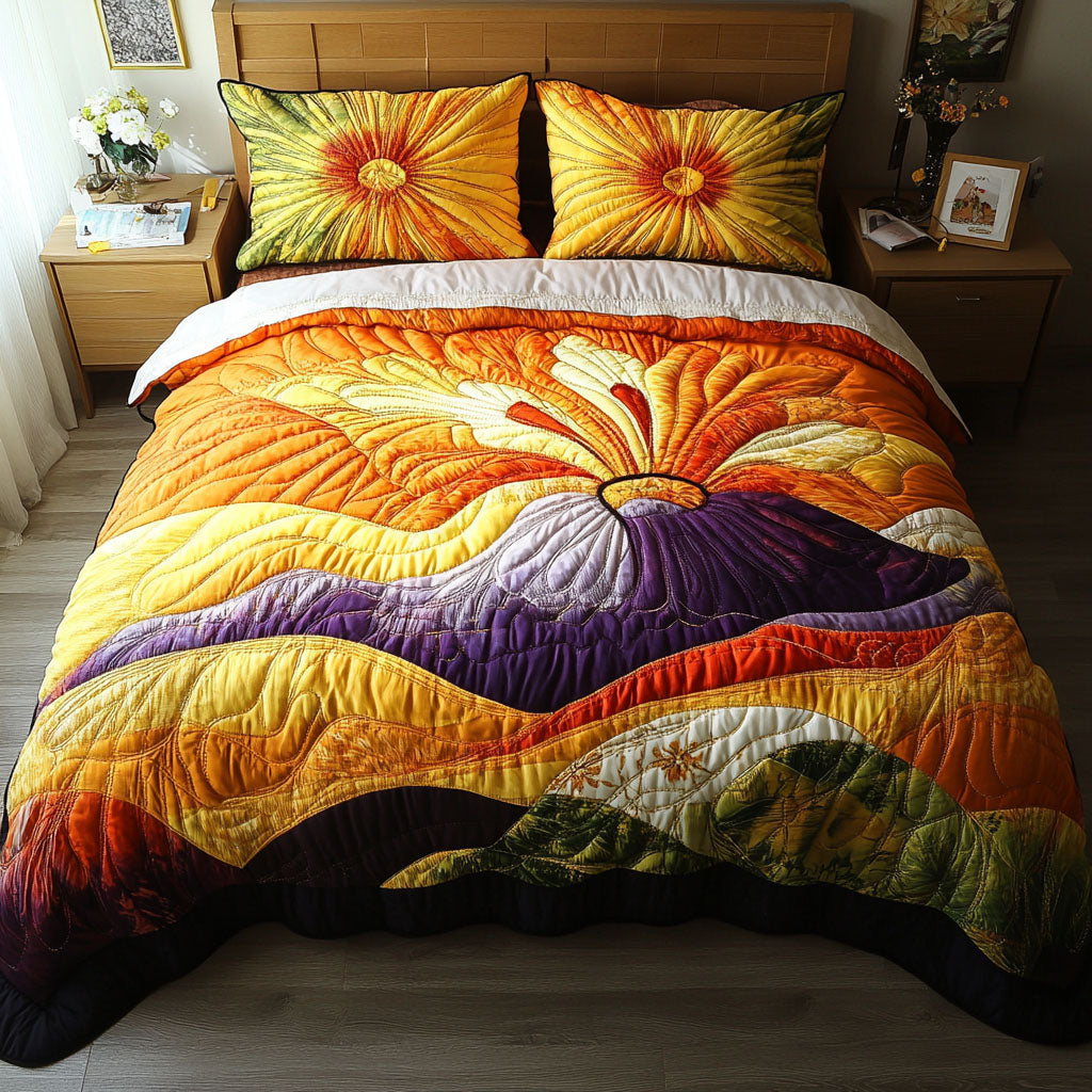 Golden Horizons Quilted Bedding Set Duvet Cover Merch Sunflower Mother's Day Gifts Golden Horizons Quilted Bedding Set Duvet Cover Merch Sunflower Mother's Day Gifts