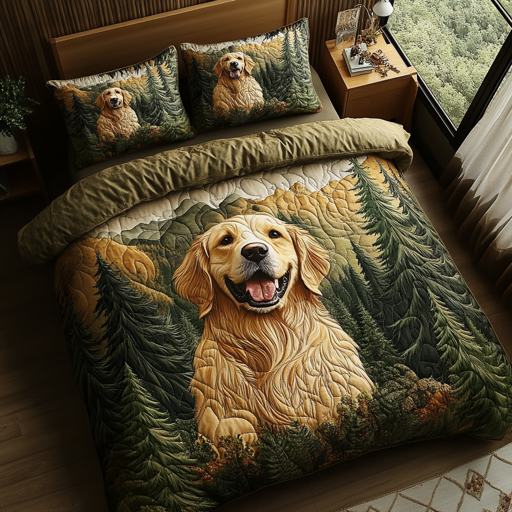 Golden Joy Quilted Bedding Set Duvet Cover Bed Sheet Set Golden Labrador Gifts For Her Golden Joy Quilted Bedding Set Duvet Cover Bed Sheet Set Golden Labrador Gifts For Her