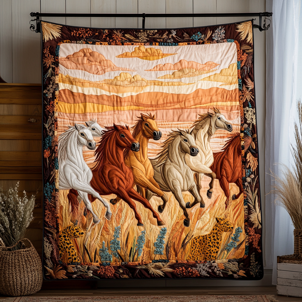 Golden Mane Quilted Blanket Cute Colorful Blanket Best Gifts For Horse Lovers Golden Mane Quilted Blanket Cute Colorful Blanket Best Gifts For Horse Lovers