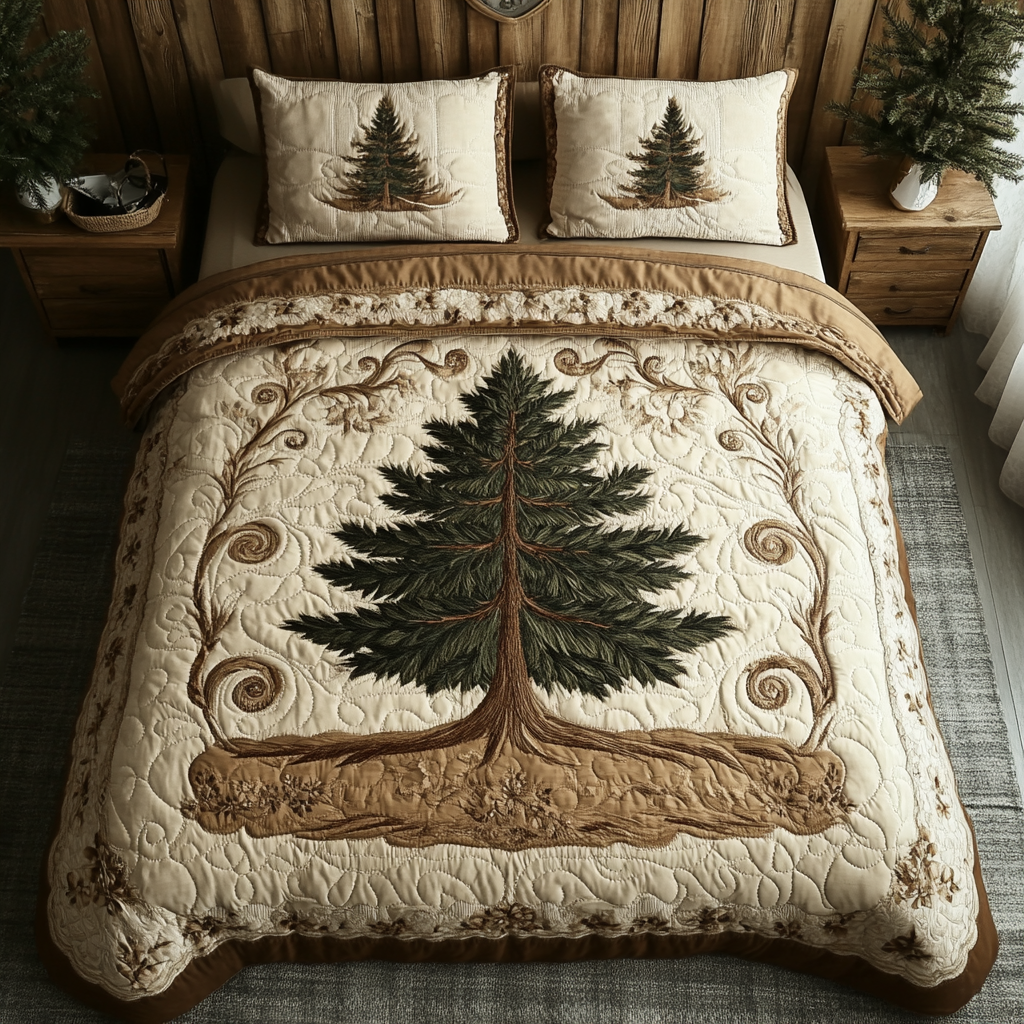 Golden Pine Quilted Bedding Set Duvet Cover Bedspreads Family Gift Ideas For Christmas Golden Pine Quilted Bedding Set Duvet Cover Bedspreads Family Gift Ideas For Christmas