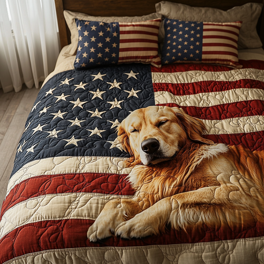 Golden Pride Quilted Bedding Set Duvet Cover Bed Sheet Set Presents For Golden Retriever Owners Golden Pride Quilted Bedding Set Duvet Cover Bed Sheet Set Presents For Golden Retriever Owners