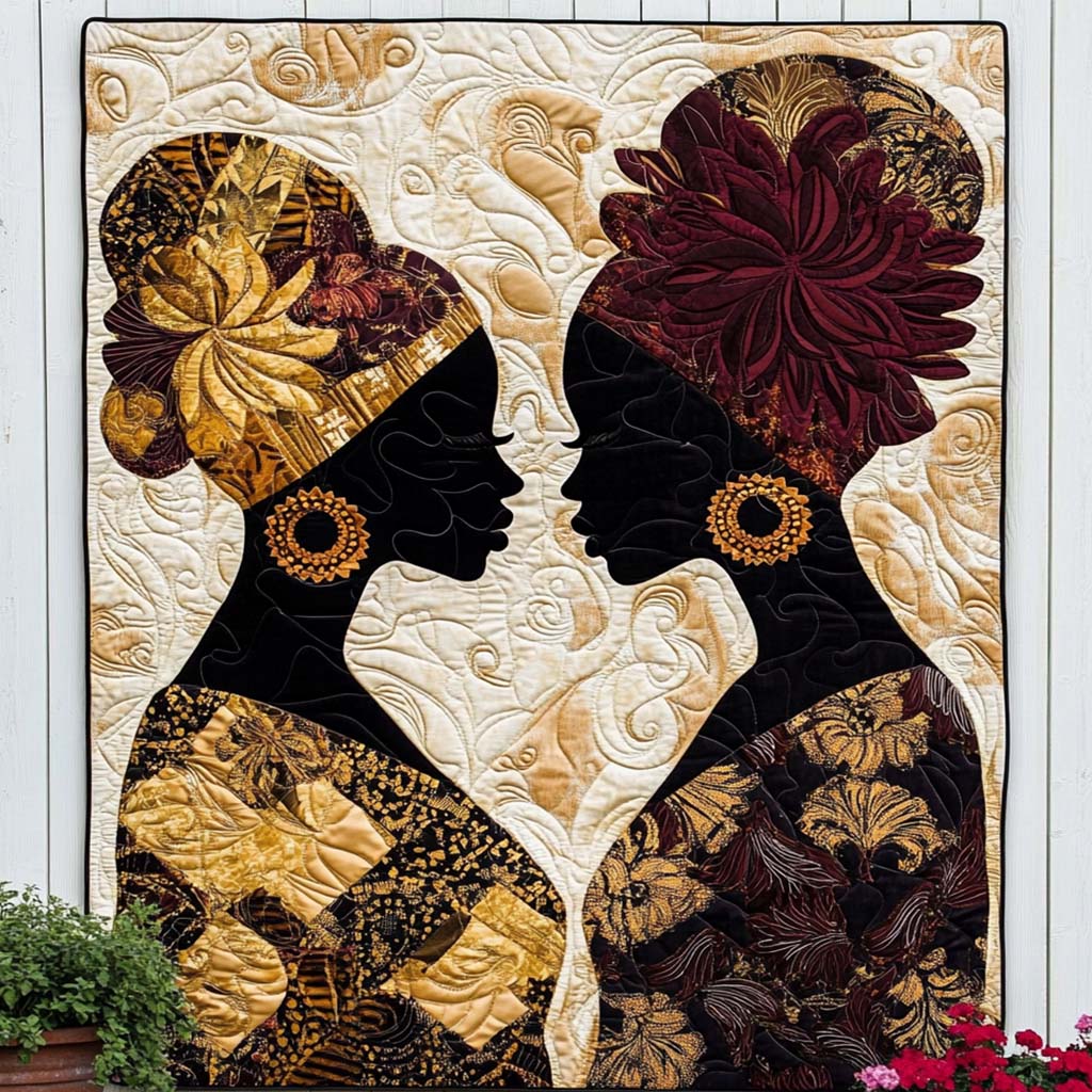 Golden Sisterhood Quilted Blanket Nice Throw Blanket Melanin Black Women Gift Ideas Golden Sisterhood Quilted Blanket Nice Throw Blanket Melanin Black Women Gift Ideas