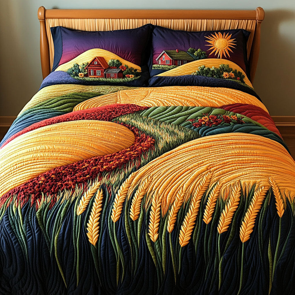 Golden Stalks Quilted Bedding Set Duvet Cover Merch Sunflower Gifts For Mom Golden Stalks Quilted Bedding Set Duvet Cover Merch Sunflower Gifts For Mom