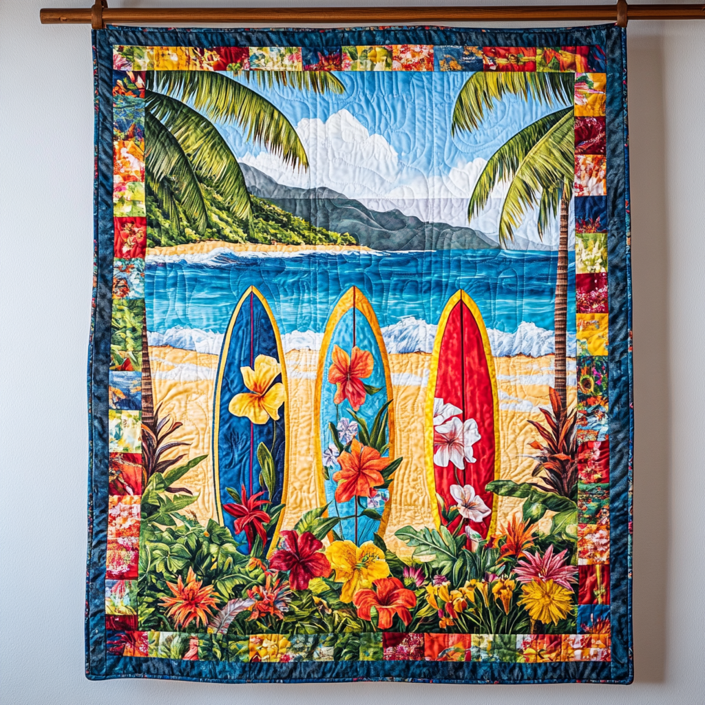 Golden Sunset Board Quilted Blanket Cute Colorful Blanket Unique Gifts For Ocean Lovers Golden Sunset Board Quilted Blanket Cute Colorful Blanket Unique Gifts For Ocean Lovers