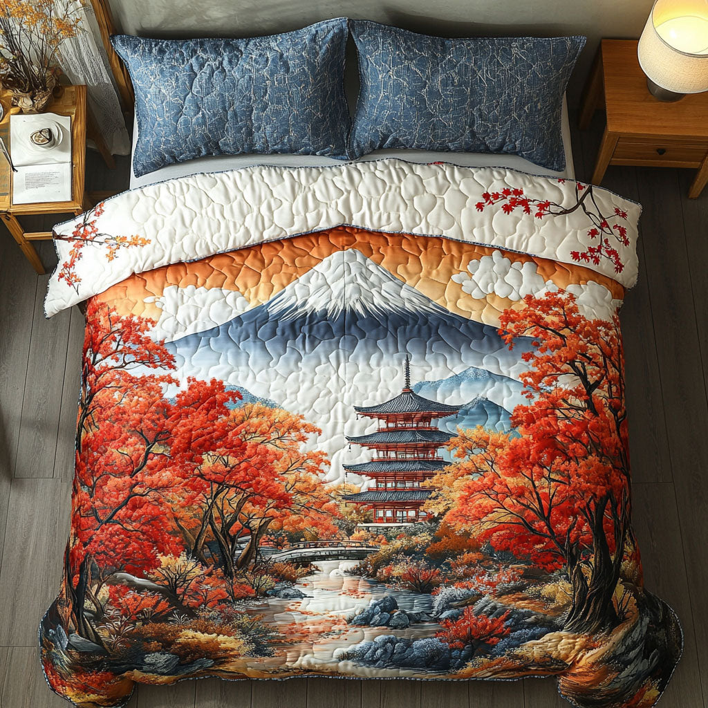 Golden Temple Trail Quilted Bedding Set Duvet Cover Bedspreads Fuji Mountain Japanese Gifts Golden Temple Trail Quilted Bedding Set Duvet Cover Bedspreads Fuji Mountain Japanese Gifts
