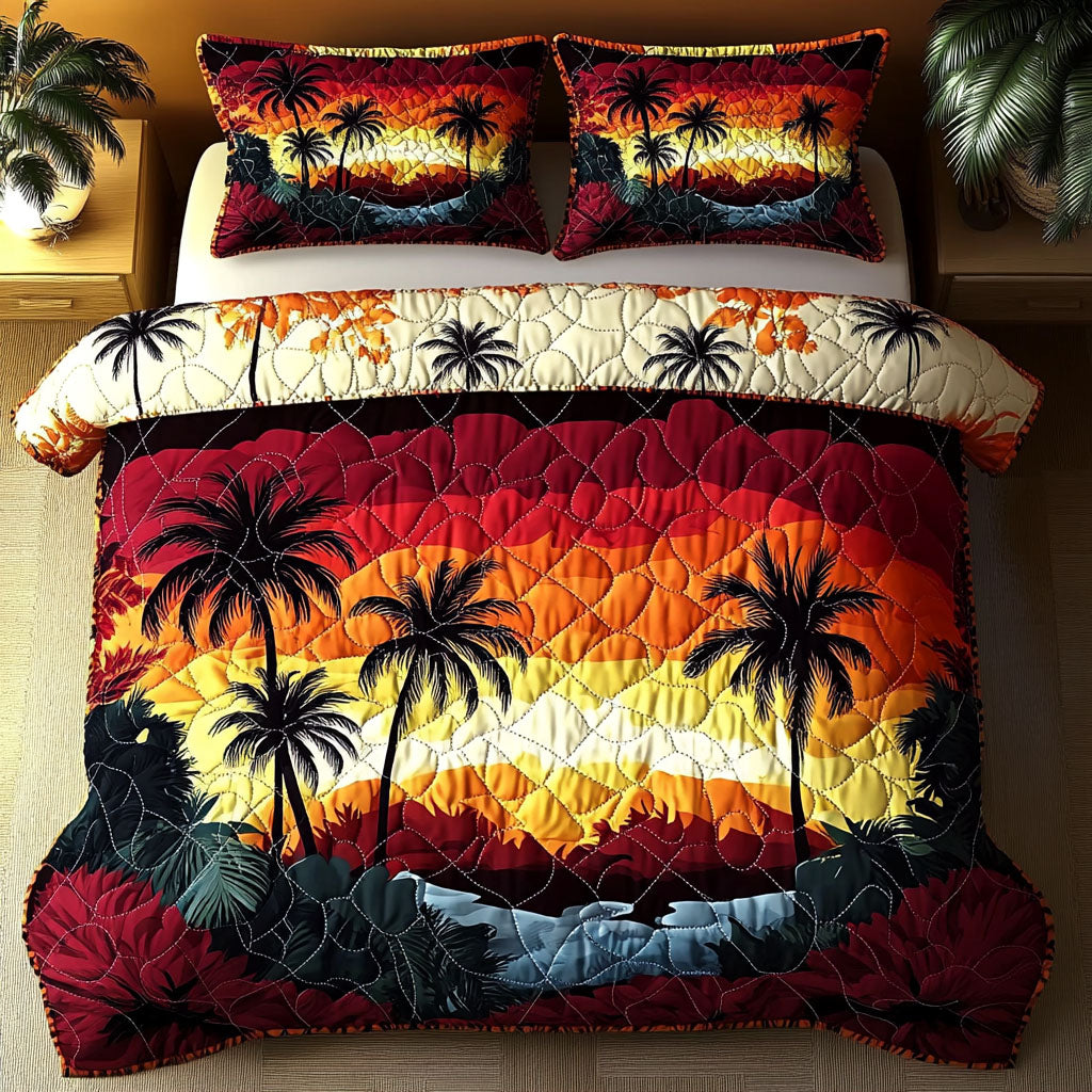 Golden Tropics Quilted Bedding Set Duvet Cover Bed Sheet Set Christmas Present Ideas For Girlfriend Golden Tropics Quilted Bedding Set Duvet Cover Bed Sheet Set Christmas Present Ideas For Girlfriend