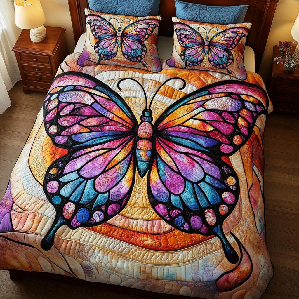 Golden Wings Quilted Bedding Set Duvet Cover Bed Sheet Set Cute Butterfly Gifts Golden Wings Quilted Bedding Set Duvet Cover Bed Sheet Set Cute Butterfly Gifts